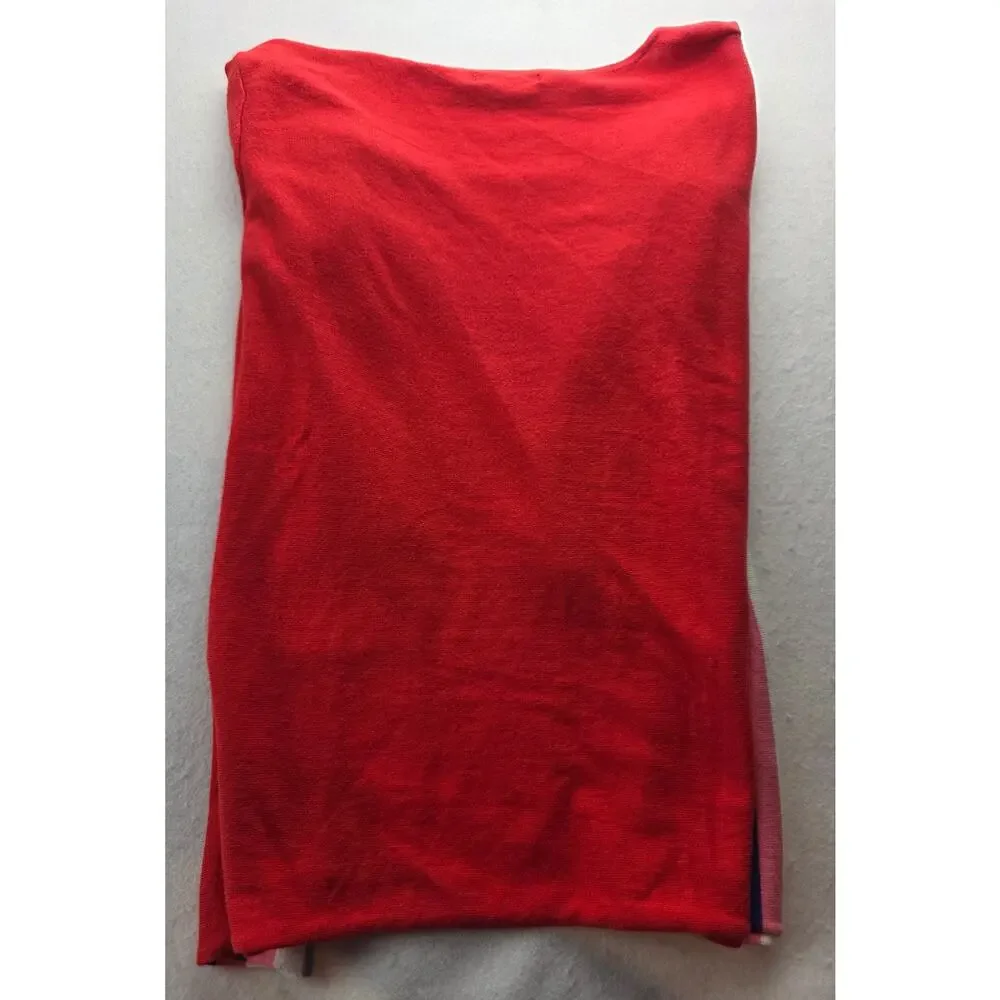 Zaket And Plover Silk Cotton Red Pullover Pocket Sweater Size Medium